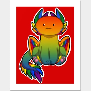 Cute rainbow western dragon Posters and Art